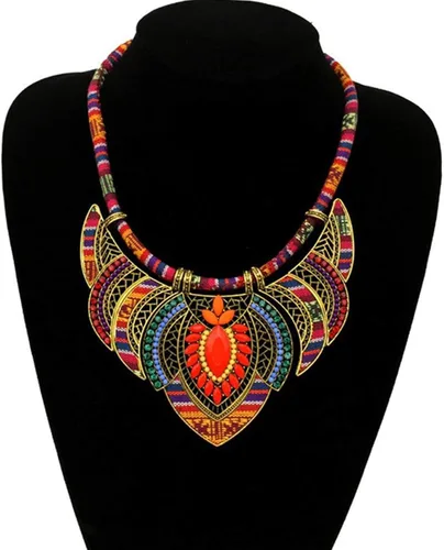 Miniatura 6 de choice of all Collares gruesos de estilo étnico para mujer, collar étnico bohemio, collar colorido, festival, tribal con cuentas, gargantilla