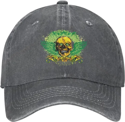 Miniatura 2 de Cowboy Hat Trendy Hats for Man and Women Djustable Four Season Outdoor Baseball Cap of Hell Skull with Angel Deep Heather
