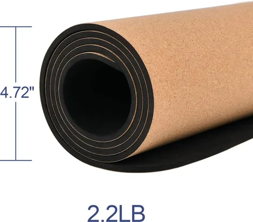 Miniatura 5 de Numat - Tapete de yoga de corcho de 0.236 in (1/4 pulgadas) de grosor, 72 x 24 pulgadas, resistente al sudor, antideslizante, ecológico, espuma TPE