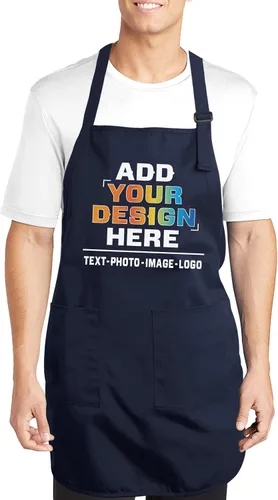 Miniatura 8 de NACRE APPAREL Delantal de parrilla personalizado para hombres y mujeres, añade tu diseño de logotipo, diseño de foto, delantal de chef personalizado