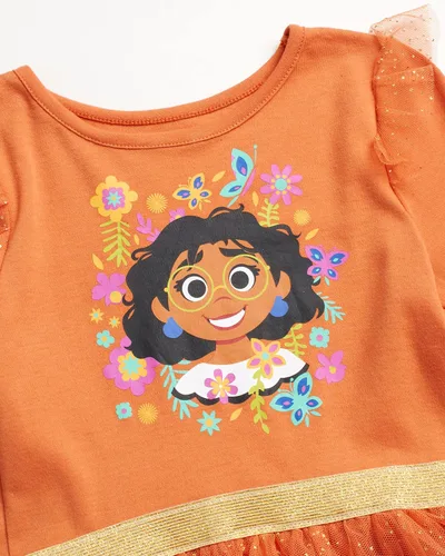 Miniatura 4 de Disney Vestido Encanto para niñas Vestido Mirabel Encanto para niñas Vestido tutú de princesa para niños pequeños (tamaños 2T-6X)