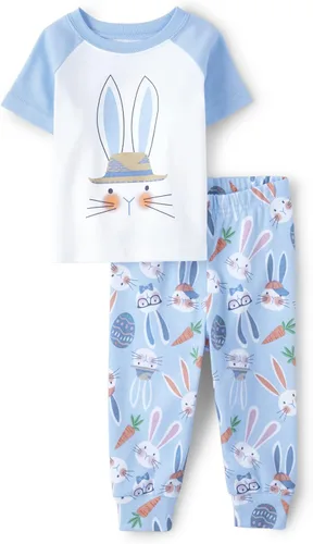 The Children's Place Conjunto de pijama familiar de Pascua con camiseta y pantalones de manga para bebé niña
