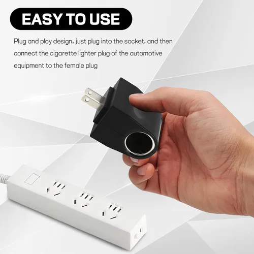 Miniatura 3 de Convertidor universal de CA a CC, DC 12V 500mA encendedor de cigarrillos de coche a adaptador de toma de corriente, adaptador hembra de CA a CC