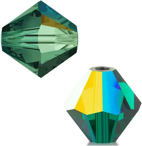 Miniatura 16 de 100 cuentas sueltas de cristal bicono facetado pequeño Preciosa auténtico de 3mm (0.118 pulgadas) aguamarina AB (azul) compatibles con cristales