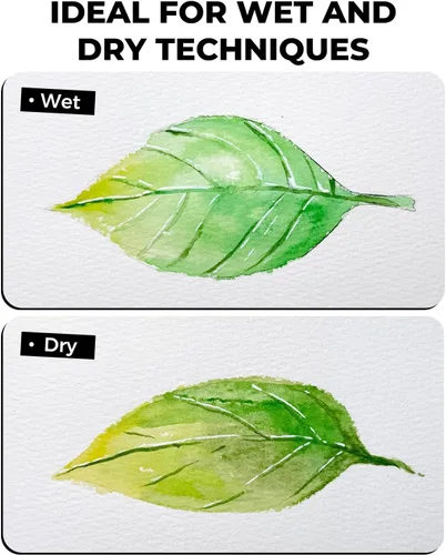 Miniatura 5 de Jusart Bloc de papel de acuarela de 9 x 12 pulgadas, 140 libras, papel de color de agua de prensa en frío, sin ácidos, para medios húmedos y secos