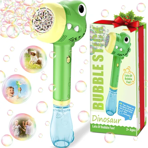 Varita de juguetes de burbujas de dinosaurio para niños: juguetes al aire libre para niños pequeños y niñas, diversión de burbujas para fiesta en el