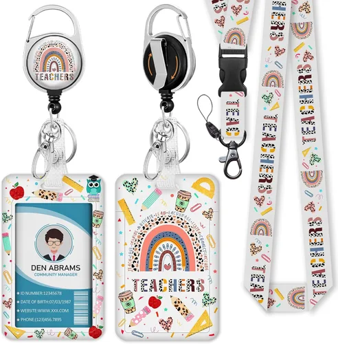 Miniatura 11 de Piefly Cordones para Insignias de Identificación, Portainsignias Positivo con Clip de Carrete Retráctil, Cordón con Tarjeta de Cita Inspiracional