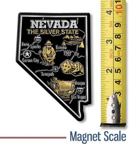 Miniatura 2 de Imán gigante Nevada State de Classic Magnets, 2.7 pulgadas 3.8 pulgadas, recuerdos coleccionables de goma 3D estilo vintage y regalos fabricados