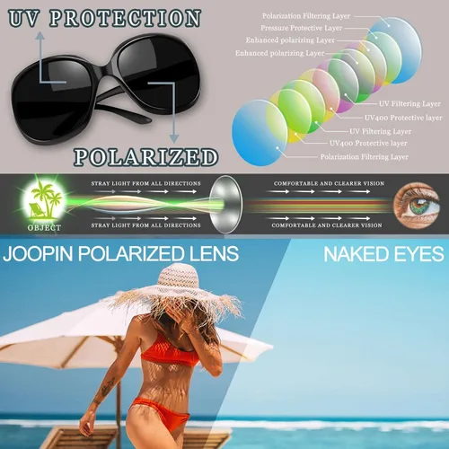 Miniatura 149 de Joopin Lentes de sol de gran tamaño para mujer, polarizados, grandes, para conducción, protección UV, grandes sombras