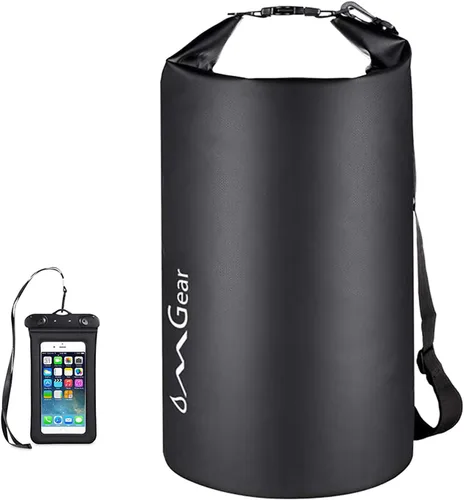 Miniatura 17 de OMGear - Bolsa seca impermeable y bolsa para teléfono, bolsa flotante de 40L/30L/20L/10L/5L para kayak, navegación, actividades al aire libre verde