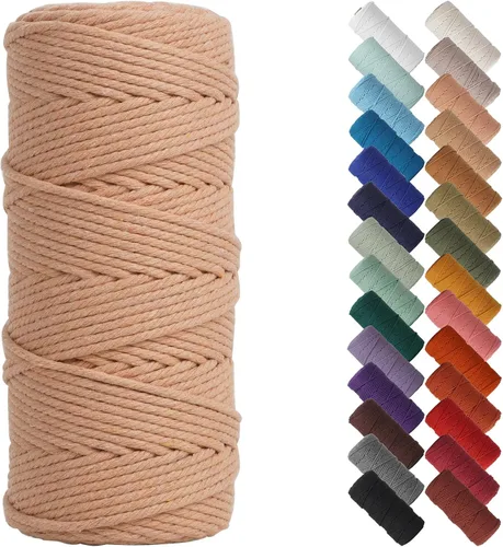 Miniatura 134 de NOANTA - Cuerda de macramé color beige natural, 1/8 pulgadas (3 mm) x 109 yardas (100 metros), cuerda de algodón colorido para colgar en la pared