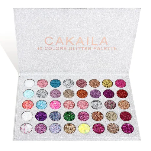 Miniatura 6 de Paleta de sombra de ojos con purpurina, 40 colores altamente prensados, pigmentados metálicos, brillantes, paleta de sombra de ojos, paleta
