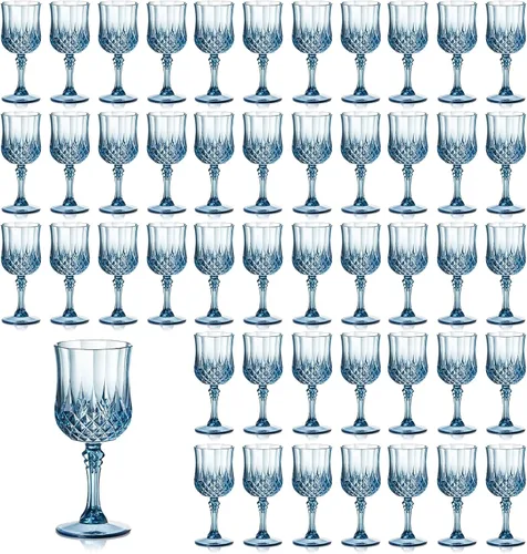 Miniatura 21 de XUWAIDSGN 48 Pcs Copas de Vino Vintage de Plástico de 7oz Vasos para Beber Vasos Irrompibles Cristalería para Bodas Copas de Agua de Cristal Goblets
