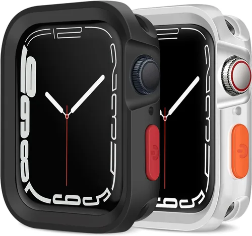 Miniatura 9 de Amizee Paquete de 2 fundas resistentes compatibles con Apple Watch Series 9/8/7 de 1.772 pulgadas, SE 3/2/1 Series 6/5/4 de 1.732 pulgadas, TPU