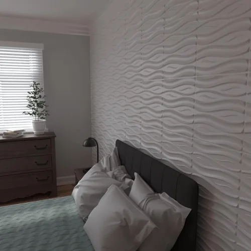 Miniatura 9 de Ekena Millwork WP20X20SSWH 19 5/8 pulgadas de ancho x 19 5/8 pulgadas de alto Swell EnduraWall Decorativo 3D Panel de Pared Cubre 2.67 pies cuadrados
