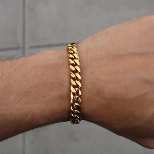 Miniatura 2 de Stainless Steel Cuban Chain Bracelets for Men Women 6.577.589inch Stainless Steel Bracelet Gold Plating Silver Stainless Steel Fashion Jewelry