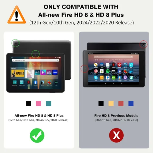 Miniatura 2 de MoKo - Funda compatible con la tablet Kindle Fire HD 8 y 8 Plus (10ª generación, versión de 2020), funda de soporte plegable y diseño delgado