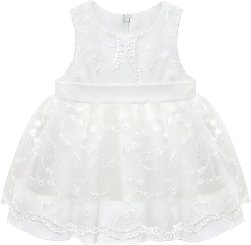 Miniatura 2 de Lilax Vestido de tul bordado floral para bebé, vestido de tutú de bautismo y bautizo