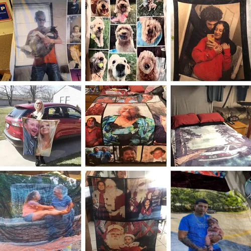 Miniatura 7 de Manta personalizada con fotos, manta personalizada de collage de fotos, regalos para madre, padre, amante, amigo, manta de franela personalizada
