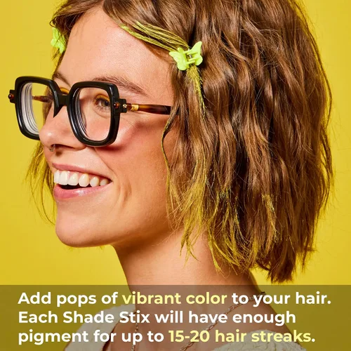 Miniatura 4 de Hally Hair Coloración Temporal de Cabello, Stix de Sombra (Amarillo) - Accesorios de Maquillaje para Cabello para Niños, Adolescentes y Adultos