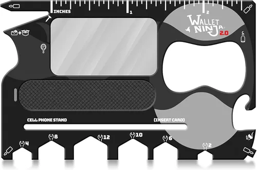 Miniatura 3 de Wallet Ninja 2.0 (Multiherramienta avanzada 20 en 1, ahora con espejo + lima de uñas) (Rosa)