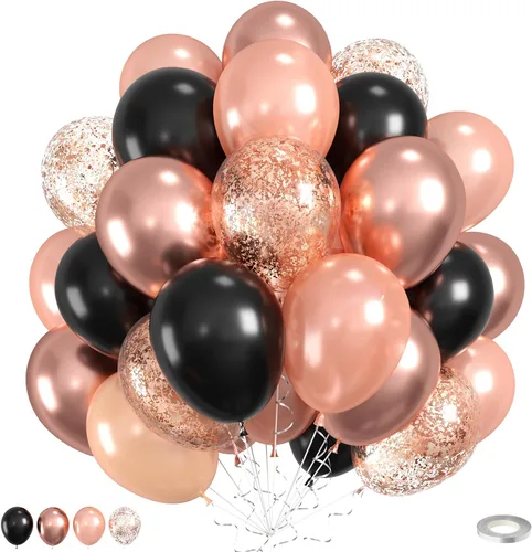 Miniatura 21 de Globos Rojos Negros Amarillos, 60pcs Globos Negros Borgoña Dorados, Globos Amarillos Granate Globos Rojos Negros Dorados con Confeti Para Cumpleaños