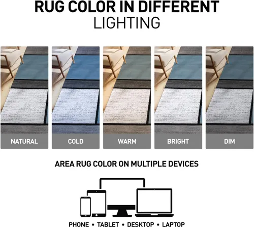 Miniatura 5 de Rugshop Tapete con diseño de cuadros, contemporáneo y moderno, fácil de limpiar, para oficina en casa, sala, dormitorio, cocina, no desprende pelos
