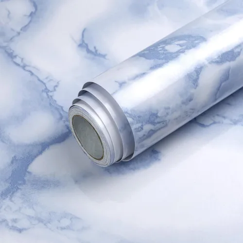 Miniatura 11 de Papel adhesivo de mármol negro, brillante, para despegar y pegar, para encimera, muebles, impermeable, extraíble, papel de pared extraíble, cocina