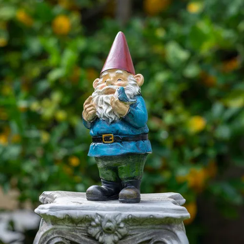Miniatura 2 de Grayson Gnomo de jardín con adorno de pájaro, Jardín, S, Rojo