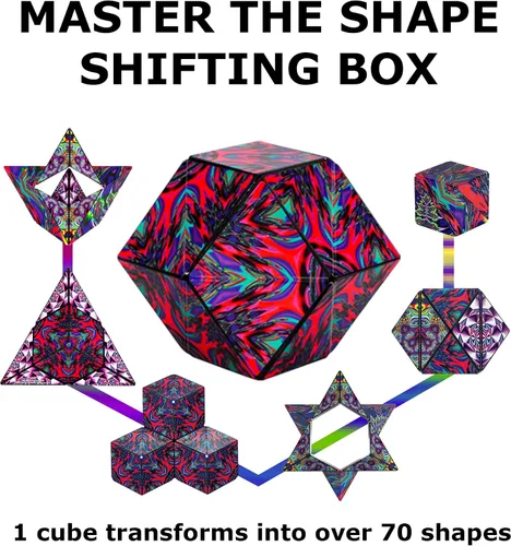 Miniatura 4 de Shashibo - Cubo que cambia de forma, juego para aliviar la ansiedad con 36 imanes de tierras raras, premiado y patentado, extraordinario cubo mágico