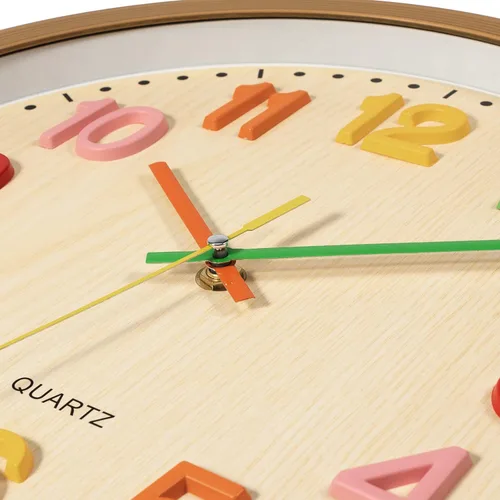 Miniatura 7 de Foxtop Reloj de pared silencioso para niños, funciona con pilas, sin tictac, reloj colorido para niños, para aula, sala de juegos, habitación