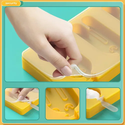 Miniatura 5 de Rolin Roly Moldes amarillos de silicona para paletas de hielo con 5 varillas, molde para hacer helados con tapa, moldes reutilizables para tarta