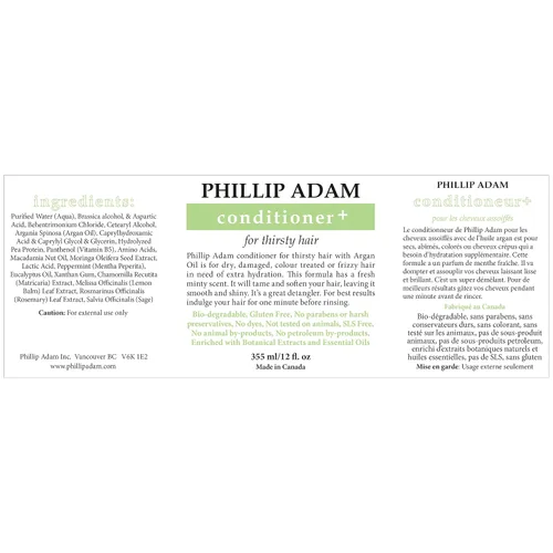 Miniatura 2 de Phillip Adam Acondicionador para cabello sediento + para cabello seco o dañado, infundido con aceite de argán, aceite de semilla de moringa y aceite