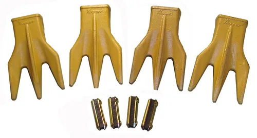 230TR3 Triple Tiger Trident - Dientes de cuchara de retroexcavadora de H&L Tooth Company, incluye 230DFP Flexpins largos para Deere, Case, JBC y
