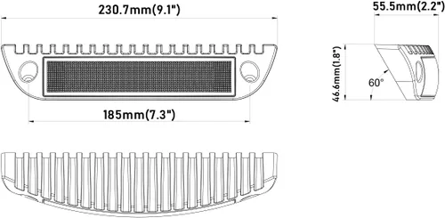 Miniatura 2 de Raycharm - Lámpara LED de porche de perfil bajo para RV y barco de 9.1", con haz de inundación enfocado de 40° hacia abajo, luz blanca cálida
