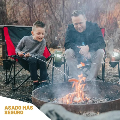 Miniatura 3 de MalloMe - Palos para s'mores para hoguera de 114 cm extra largos - Kit de palos para asar malvaviscos Smores - Pinchos para s'mores y tenedor
