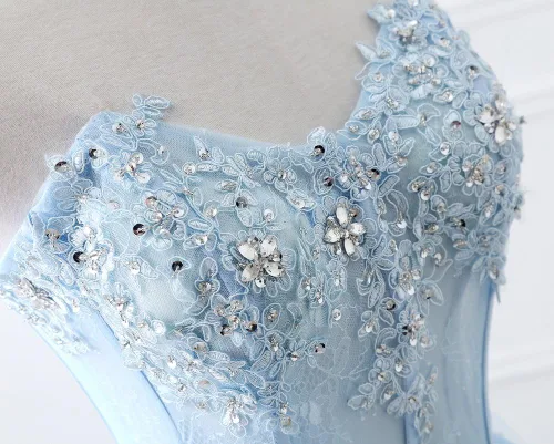 Miniatura 4 de Vestido de fiesta largo para mujer con cintura transparente, espina de pescado y péplum simétrico