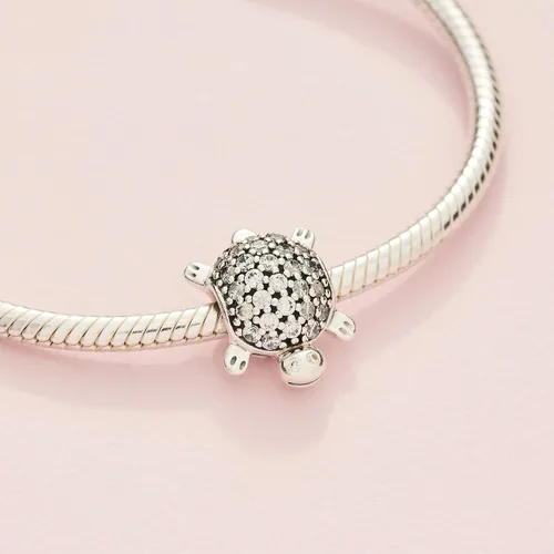 Miniatura 4 de PANDORA Joyería pavimenta tortuga marina zirconia cúbica encanto en plata de ley, Metal, Circonita Cúbica