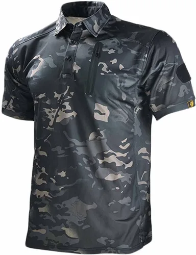 Miniatura 5 de HARGLESMAN Polo táctico de manga corta para hombre (S-3XL)