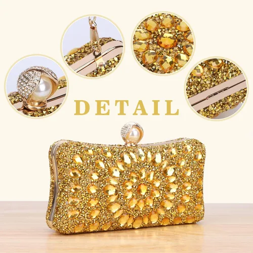 Miniatura 5 de SUKUTU Bolso de noche con diamantes de imitación para mujer, multicolor, con cristales deslumbrantes, para fiesta, novia, boda, cóctel, bolso