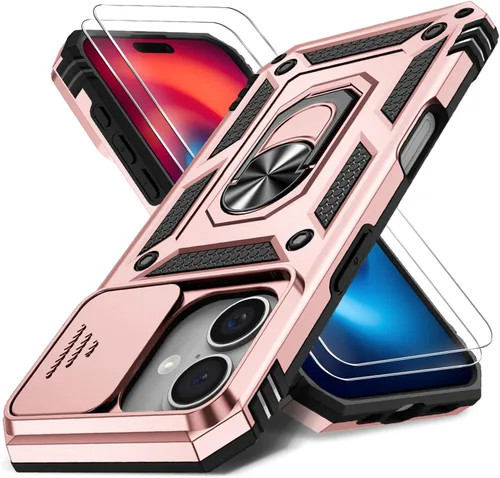 Miniatura 57 de Funda HakkTaoo para iPhone 13/iPhone 14 de 6.1 Pulgadas con Funda Deslizante para Cámara + Protector de Pantalla (2 Paquetes), Funda Protectora a