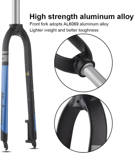 Miniatura 2 de BOLANY Horquillas de suspensión rígidas para bicicleta, 1-1/8 pulgadas, dirección recta sin rosca, universal 26/27.5/29 pulgadas, freno de disco
