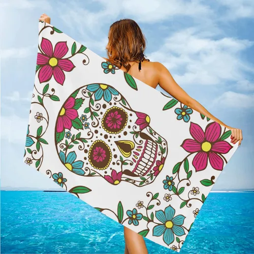 Miniatura 9 de feelacle Toalla de playa absorbente sin arena floral de cerdo rosa, toalla de mano grande para natación, baño, spa y piscina