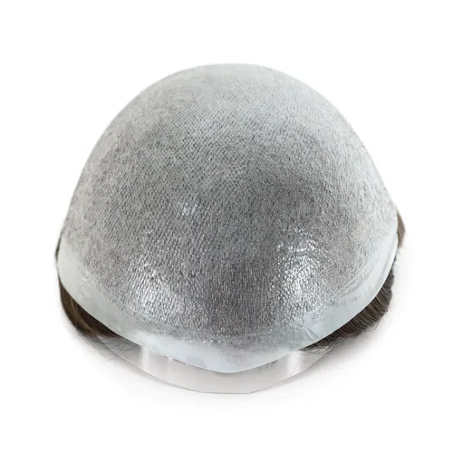 Miniatura 5 de HAIR NATURE Toupee para hombres piezas de cabello humano, sistema de reemplazo de cabello, 0.001 in piel ultrafina en V, unidades de cabello castaño