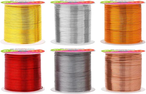 Miniatura 227 de Mandala Crafts - Alambre de aluminio anodizado de 8 calibre para hacer joyas - 9.75 m de alambre flexible negro colorido - Flexible para bonsái