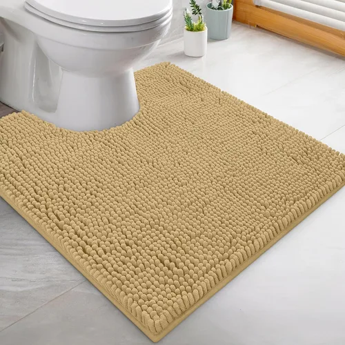 Miniatura 150 de LuxUrux Tapete de microfibra afelpada, de felpilla extrasuave, pelo largo de 1 pulgada, muy absorbente, para baño o ducha, lavar y secar a máquina