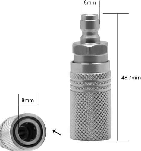 Miniatura 3 de Paintball PCP Adaptador de enchufe macho de desconexión rápida de 0.315 in con adaptador de acoplamiento de desconexión rápida hembra de 0.315 in