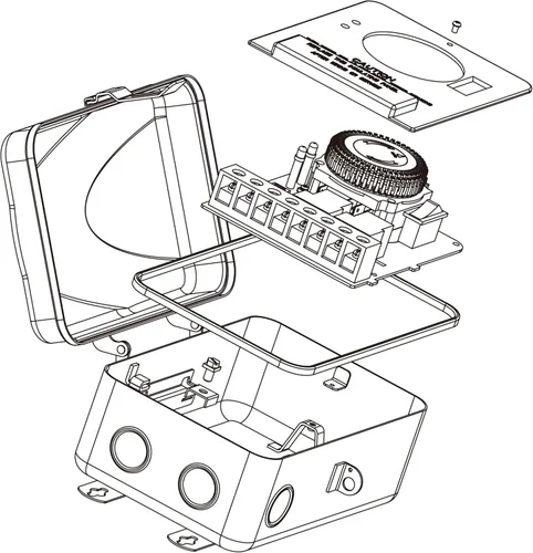 Miniatura 9 de BN-LINK Temporizador de piscina, interruptor temporizador mecánico para exteriores para calentador de agua, bomba de piscina, carcasa de metal