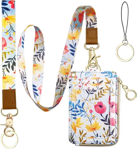Miniatura 20 de bolimoss Soporte para credencial de sol y luna y cartera con cordón, cordones removibles para maestras, cartera para mujeres con correa