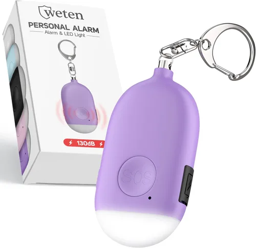 Miniatura 9 de Weten Llavero de alarma personal recargable, sirena de 130 dB y luz LED, elegante alerta de seguridad personal para que las mujeres lo lleven